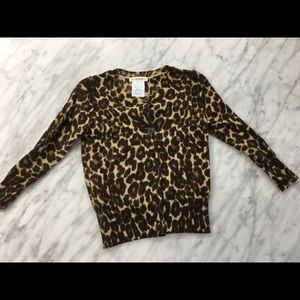 J. Crew crewcuts leopard print cardigan sweater.